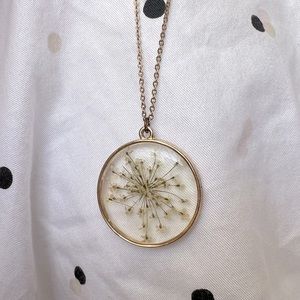 handmade pressed baby breath flower neckless